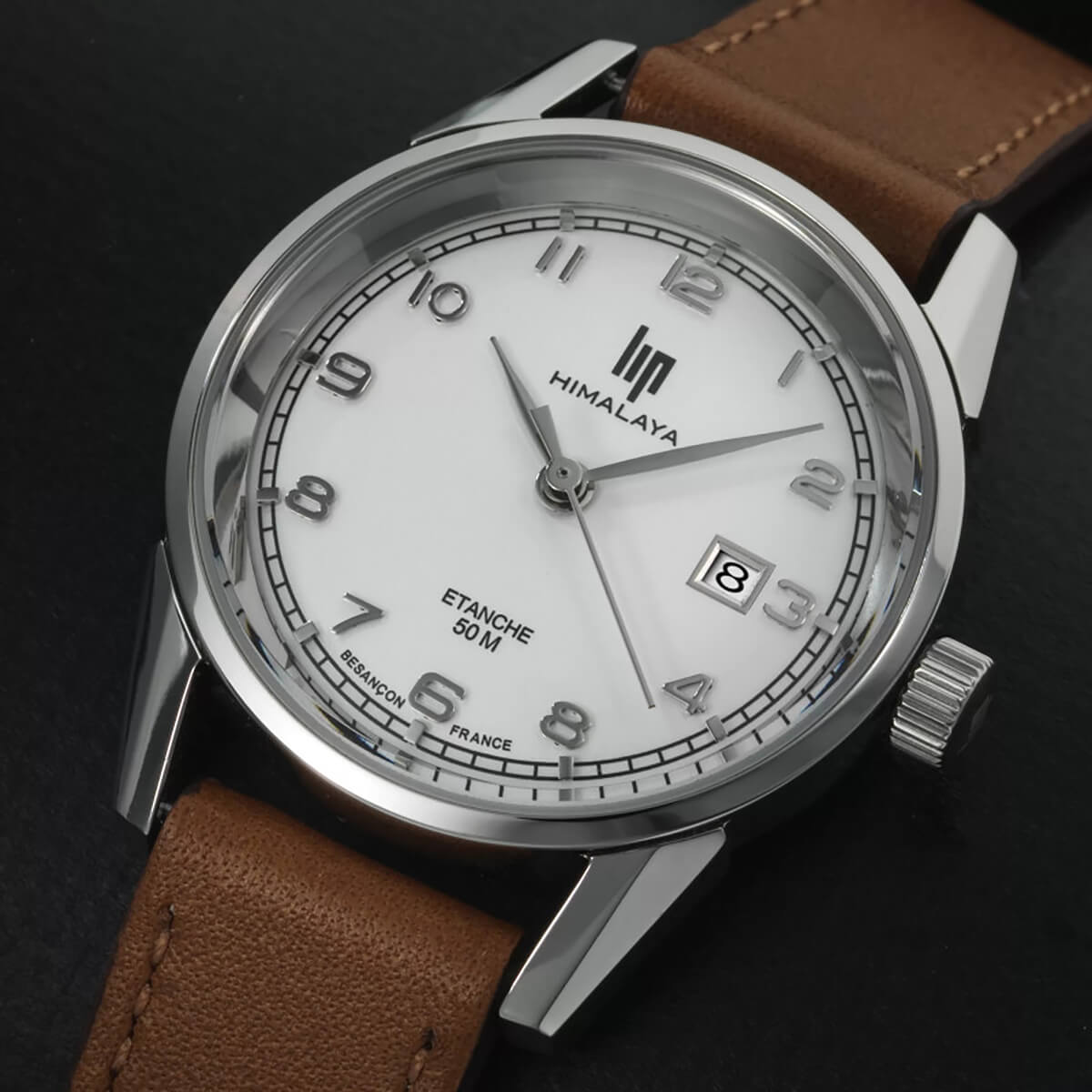 ヒマラヤ クラシック 29mm ホワイトダイヤル ブラウンレザーストラップ