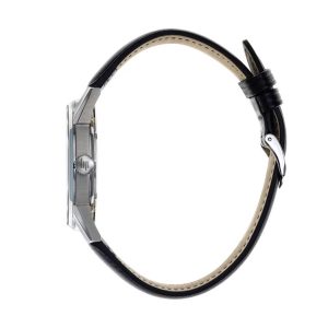 ヒマラヤ クラシック 40mm デイデイト シルバー ブラックダイヤル ブラックレザー